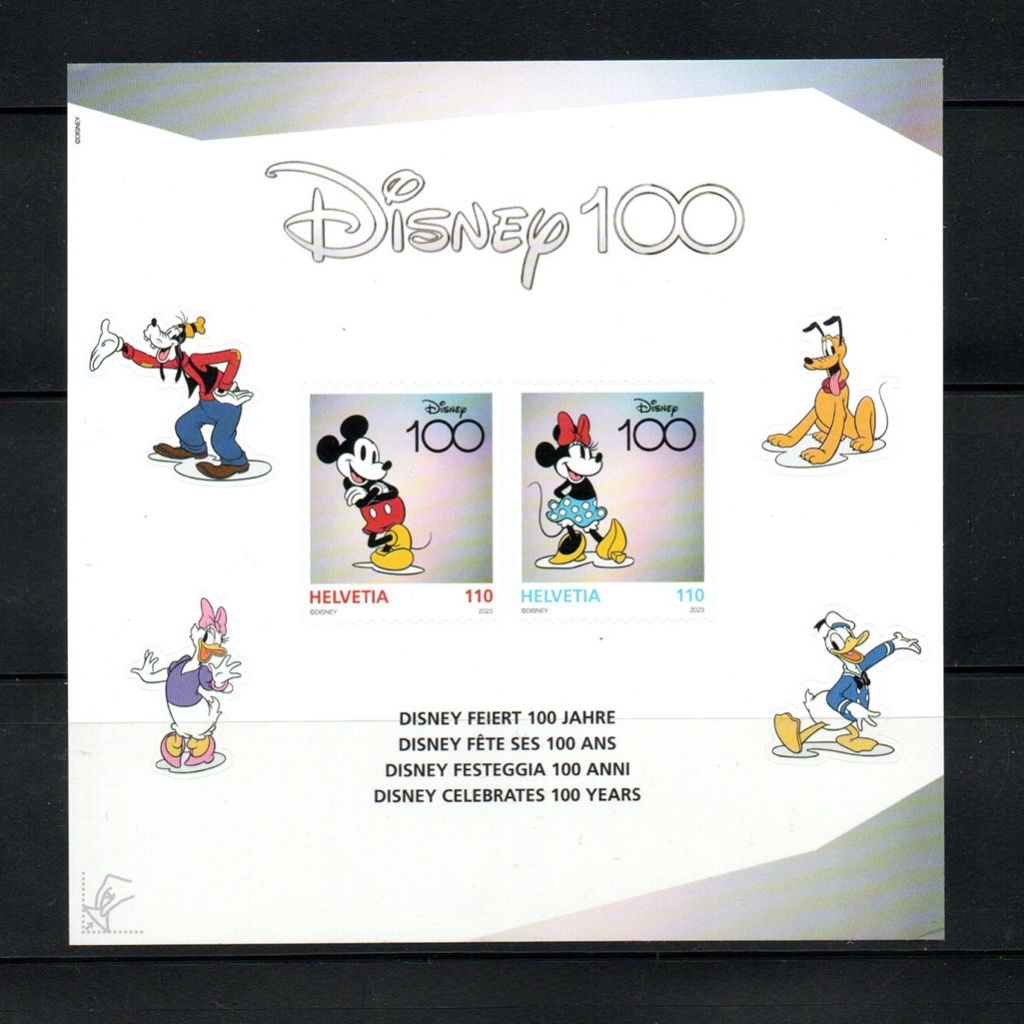 瑞士郵票🇨🇭2023年 Disney 迪士尼100週年小全張（全新未使用）