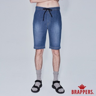 BRAPPERS 男款 HM-中腰系列-鬆緊帶造型彈性五分褲-藍