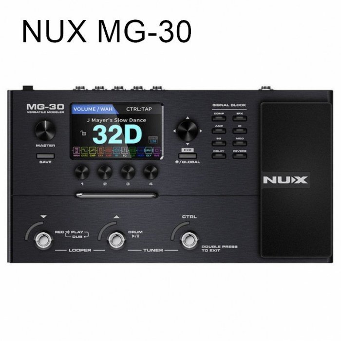 ☆唐尼樂器︵☆分期免運 NUX MG-30 電吉他 地板型 音箱模擬 綜合效果器 錄音介面