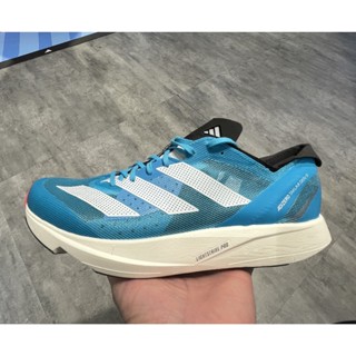 【BOBO】ADIDAS ADIZERO TAKUMI SEN 9 藍白 輕量專業路跑慢跑鞋 男 ID6939