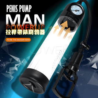 PENIS PUMP MAN POWERUP 附壓力錶手動 拉桿真空吸引助勃器 真空吸引器