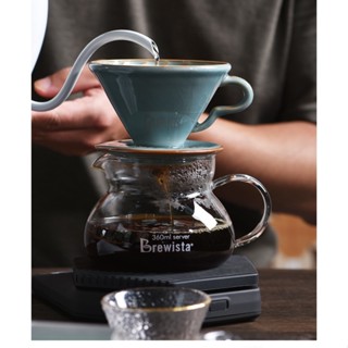 *冰裂紋* Brewista TORNADO DUO圖蘭朵陶瓷咖啡濾杯～冰晶藍*螺旋錐形V60濾杯—新款禮盒裝（1-2