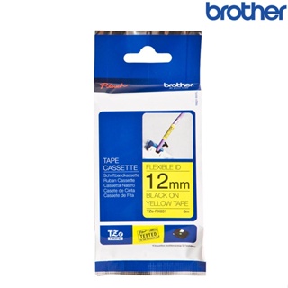 Brother兄弟 TZe-FX631 黃底黑字 標籤帶 可彎曲纜線護貝系列 (寬度12mm) 標籤貼紙 色帶