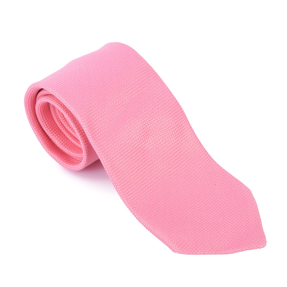 HERMES經典編織款真絲領帶(粉色)370201C