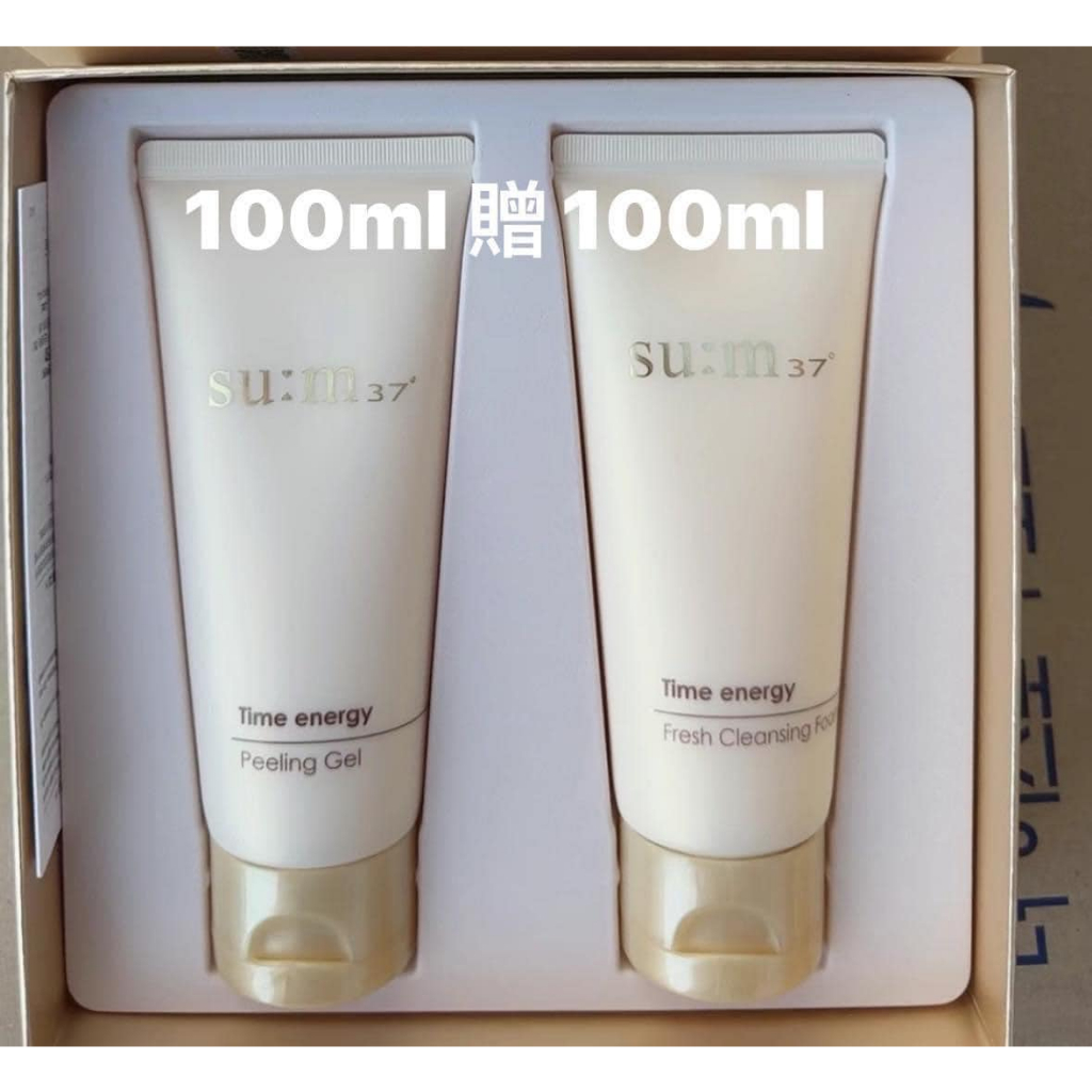 \\Amenda現貨:正韓\\呼吸 SU:M37 時光溫和去角質凝膠100ml (1+1)限量版套盒 韓國正裝特賣