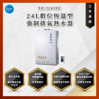 【私訊聊聊最低價】大亞專業廚具設計 莊頭北 TH-7245FE 24L數位恆溫型強制排氣熱水器 TH7245FE