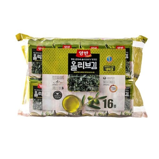 【韓國零食】16入 橄欖海苔 양반 海苔包飯 紫菜包飯 便當海苔 白飯小偷 韓國海苔 橄欖油便當海苔 4g