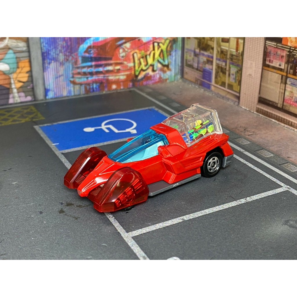 TOMICA-A15-無盒戰損-未來概念賽車 藍窗紅