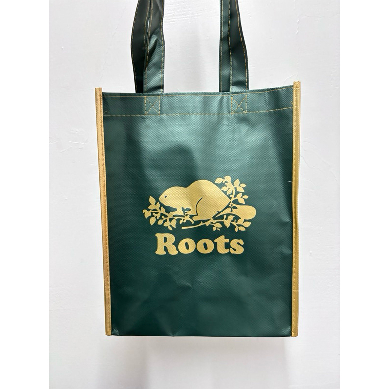 Roots 50 週年限量 VIP 購物袋 綠金款 小 ROOTS購物袋