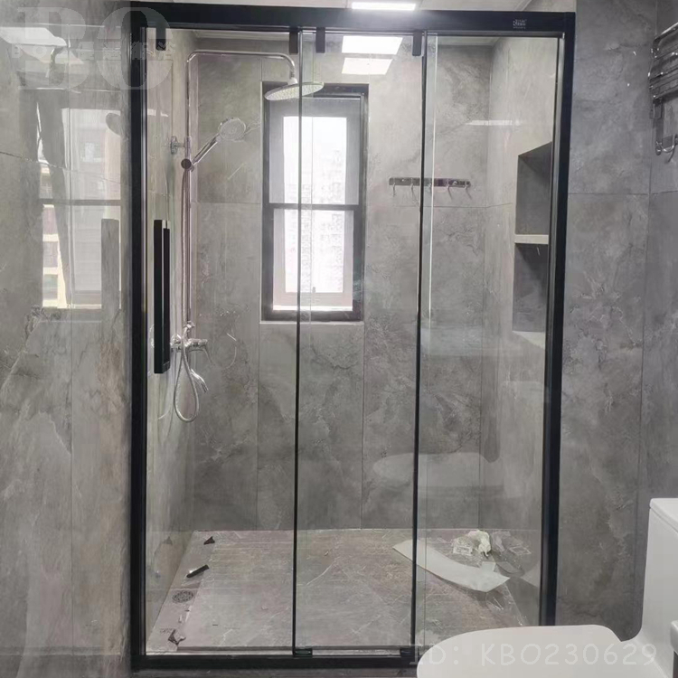 【破損包賠】衛生間一字型淋浴房浴室隔斷乾濕分離玻璃門極窄網紅玻璃推拉門隔BO85