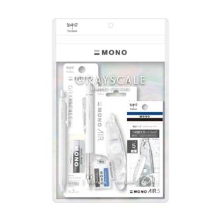 (限定)蜻蜓Tombow MONO GRAYSCALE 限定文具組合包-白 墊腳石購物網