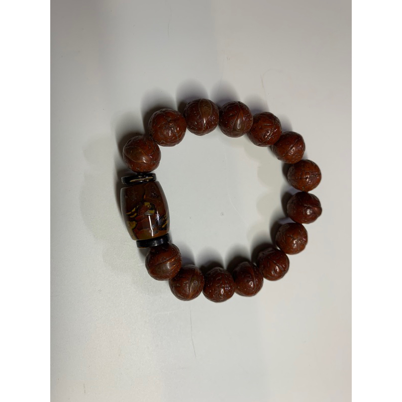 【六茶茗】 純分享非賣品 尼泊爾木瓜鳳眼 戰國紅瑪瑙 椰殼隔片 唸珠 藏傳佛教
