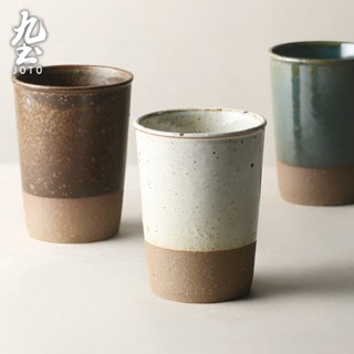 九土家用復古陶瓷馬克杯粗陶咖啡杯創意辦公室水杯復古馬克杯家用早餐杯牛奶杯情侶杯餐廳用咖啡杯推薦馬克杯推薦CUPR0588