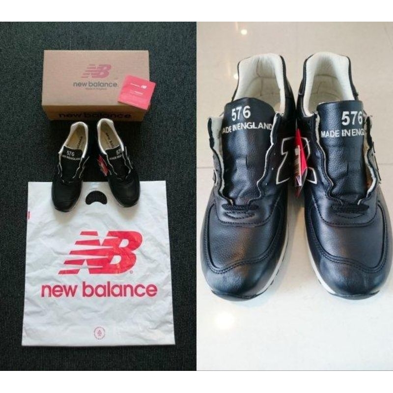 全新 全牛皮 lm 576 uk bku New Balance US8.5 UK 英國 黑 小牛皮 內麂皮