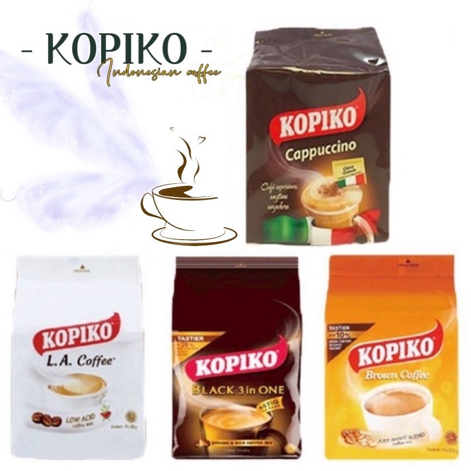 【印尼】KOPIKO 咖啡(10包/袋) L.A三合一白咖啡 濃醇咖啡 黃糖咖啡 卡布奇諾【kopi】