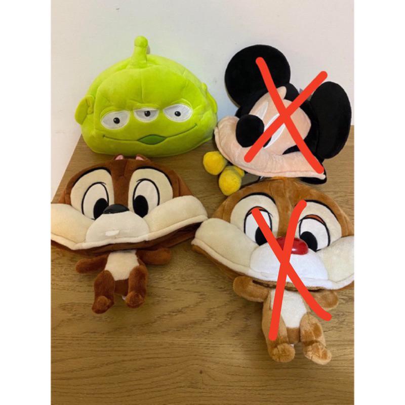東京迪士尼 Disney 日版 正版 米老鼠 奇奇與蒂蒂 三眼怪 絨毛 造型 頭套 頭飾 帽子 萬聖節