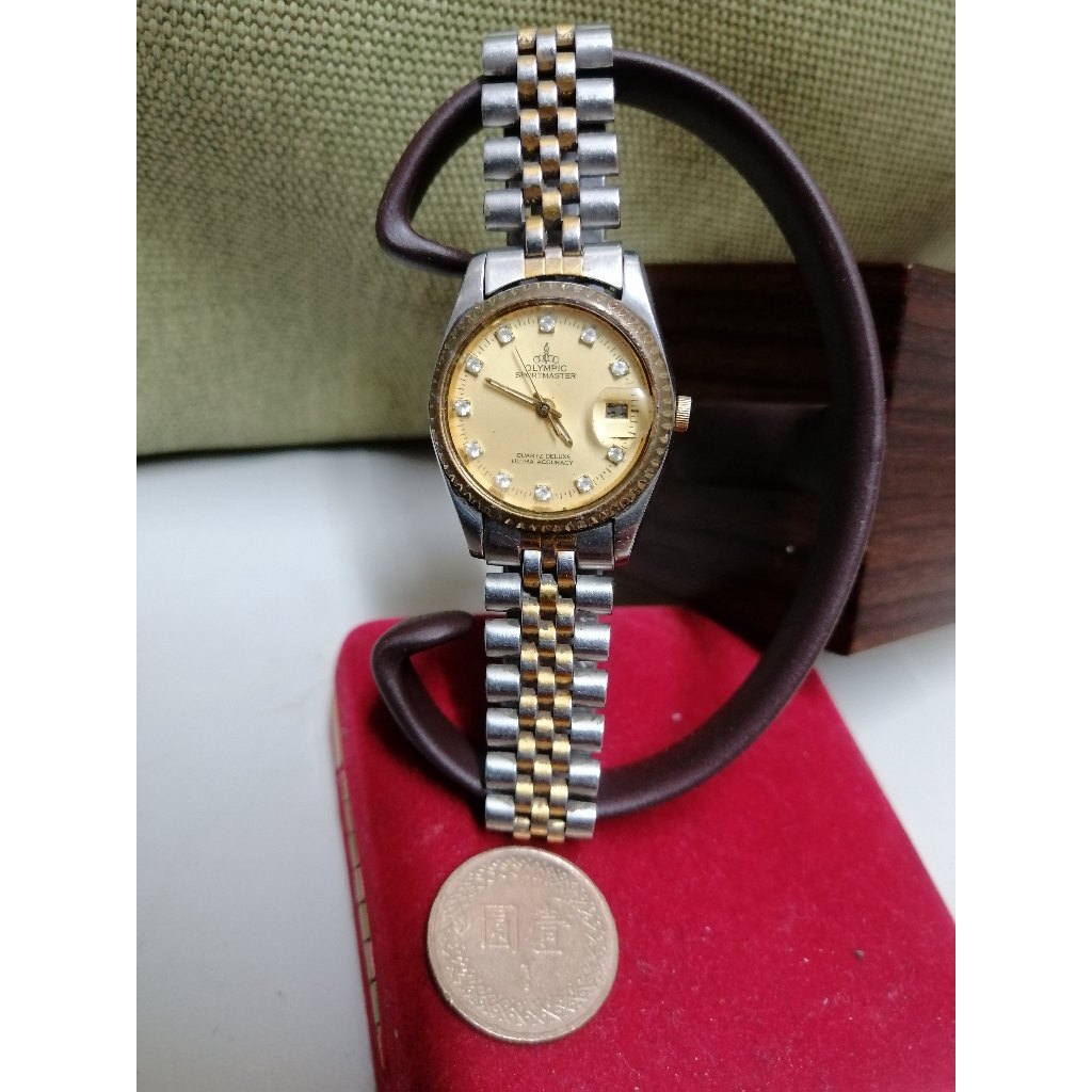 OLYMPIC 6832-3HCB/奧林匹克經典款老石英錶/老錶收藏