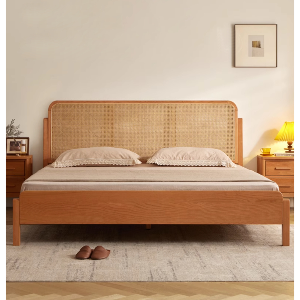 晴曉系列 藤編床架 臥室床 雙人床 床組 床板 床底 臥室家具 YT-L9011 橙家居家具
