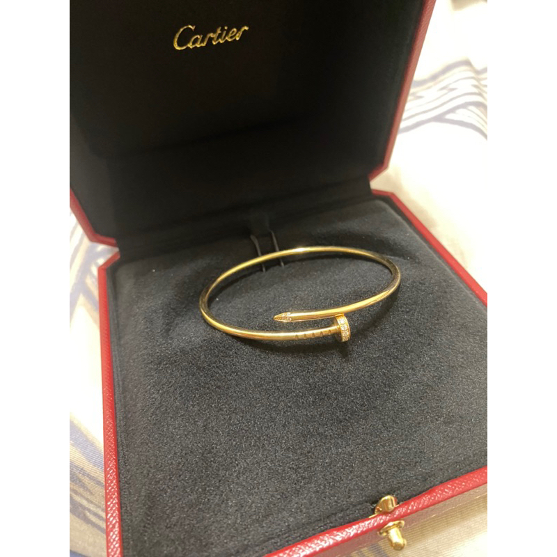 Cartier 卡地亞 JUSTE UN CLOU 釘子手環 黃18K金 16號 盒單齊全 / 情人節 聖誕節 生日禮物