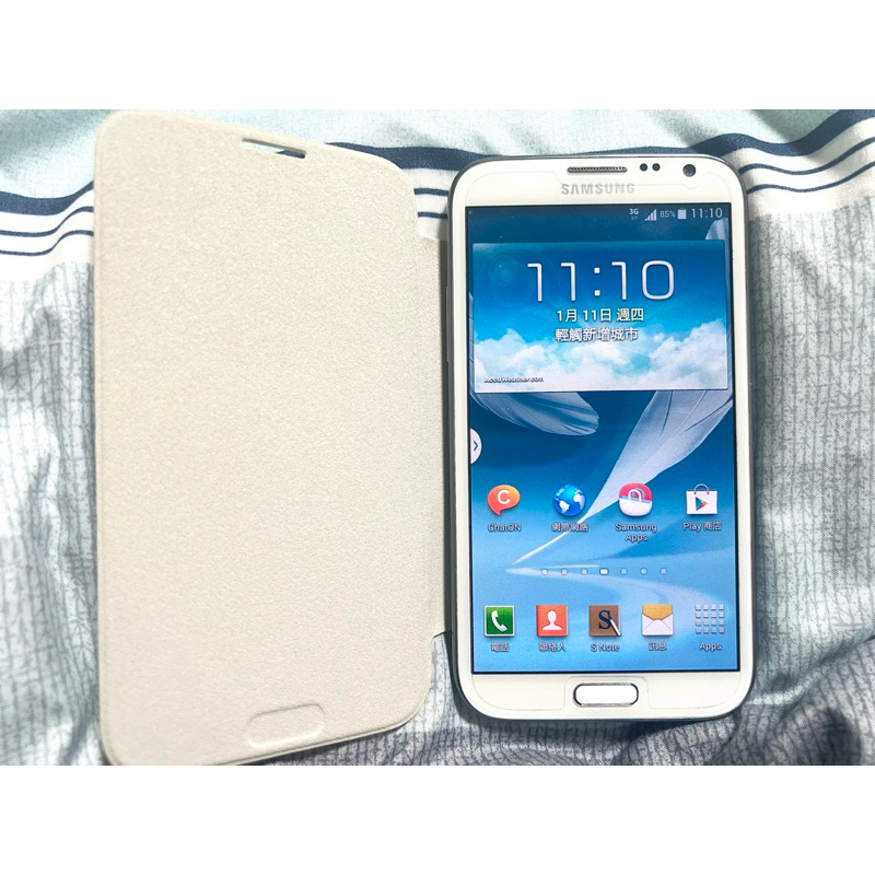 SAMSUNG 三星 GALAXY Note II 白色16GB 附充電器&amp;電池2顆 NOTE 2 中古 二手 零件機