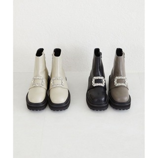 ORiental TRaffic 方形寶石釦切爾西短靴 (日本OR女鞋 31432)