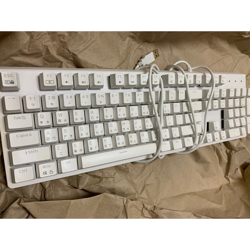 二手 iRocks k75m K75MS 白色上蓋背光機械式鍵盤-Cherry軸 青軸 白色 非銀白色 白色pbt鍵帽