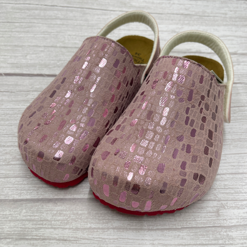 ［出清品］《布布童鞋》台灣製麂皮亮晶晶兒童歐風氣墊護趾拖鞋