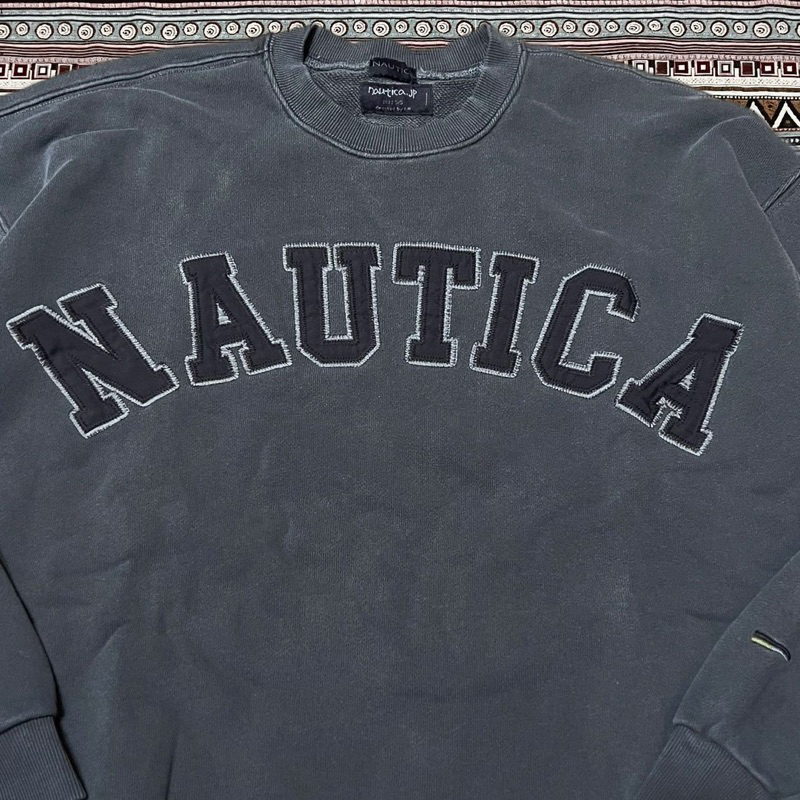 日線 NAUTICA 水洗仿舊 高磅數 圓領 大學T