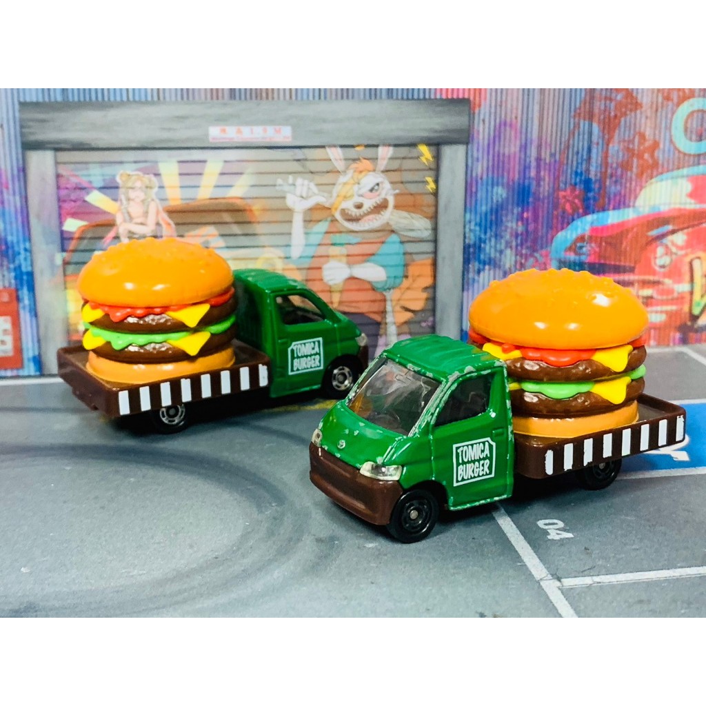 ★TOMICA-A01-無盒二手-SET限定 雙層漢堡載運車 綠頭