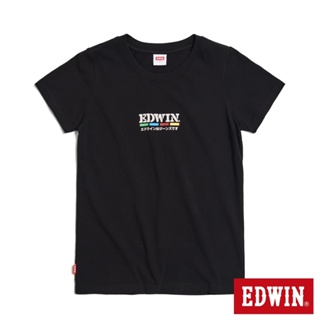 EDWIN 復古光譜印花短袖T恤(黑色)-女款