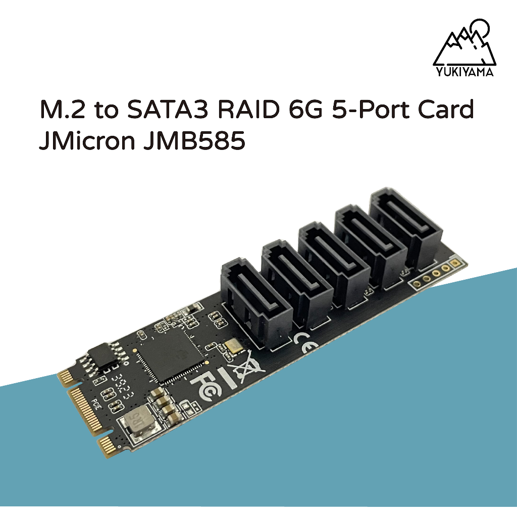 【台灣公司現貨】M2 to SATA3 6G 五埠/5-Port 擴充/介面卡 JMicron JMB585