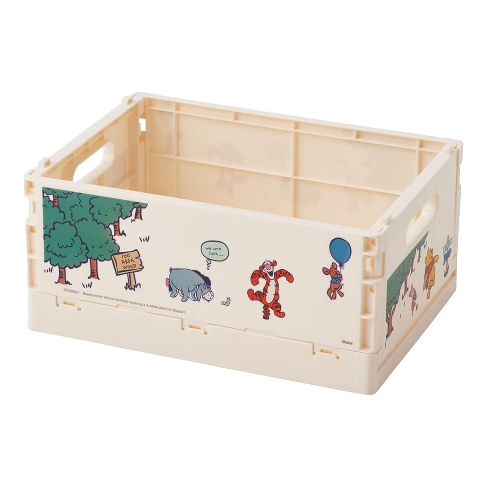 SKATER 迪士尼 摺疊收納箱 摺疊置物盒(S) 小熊維尼 探險 AT61030