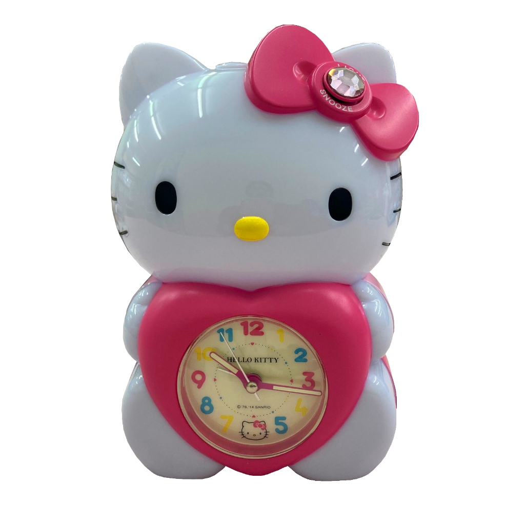 現貨正版Hello Kitty 抱愛心公仔夜燈鬧鐘 –粉 台灣製造