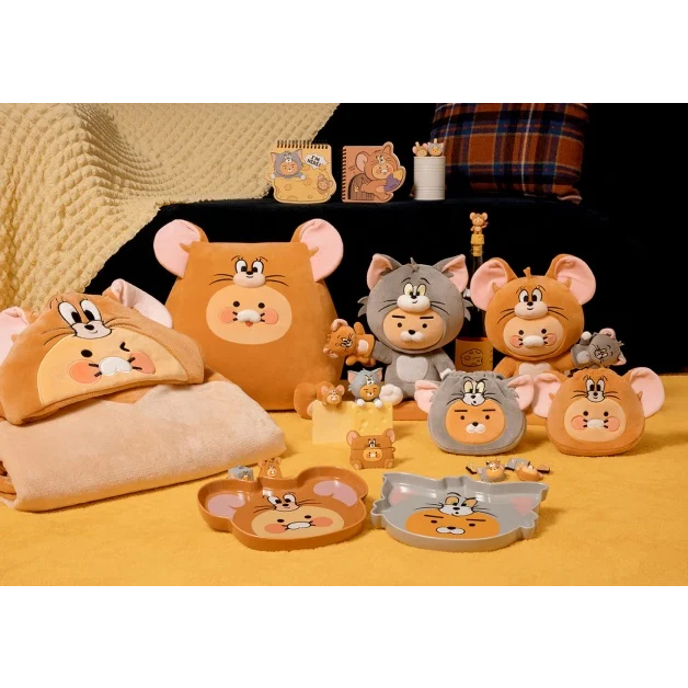 韓國 KAKAO FRIENDS × 湯姆貓與傑利鼠 / 萊恩 春植 聯名娃娃 束口袋 筆 原子筆