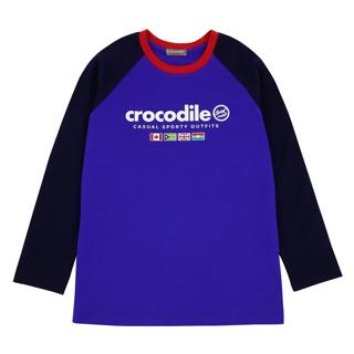Crocodile Junior 『小鱷魚童裝』U64478 LOGO印圖撞色T恤 - Ggo(G購)