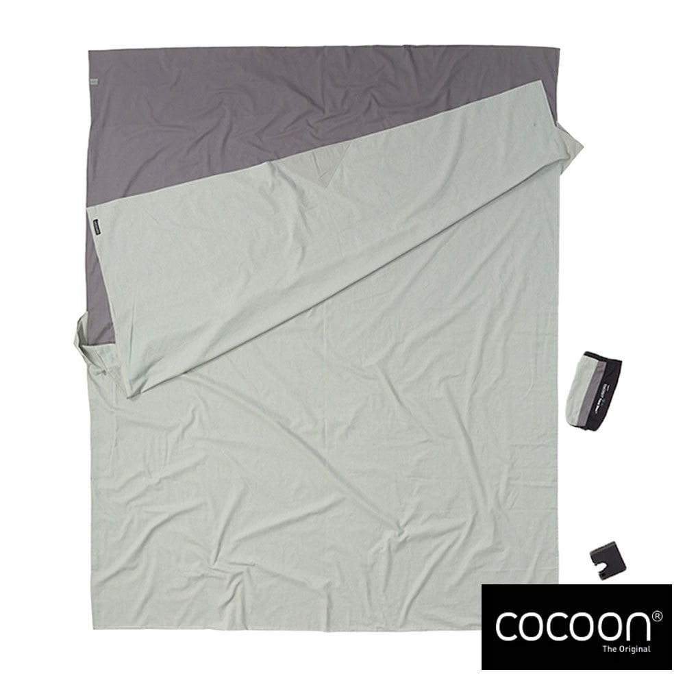 【COCOON】旅行睡袋內套-雙人『灰藍』CD4414