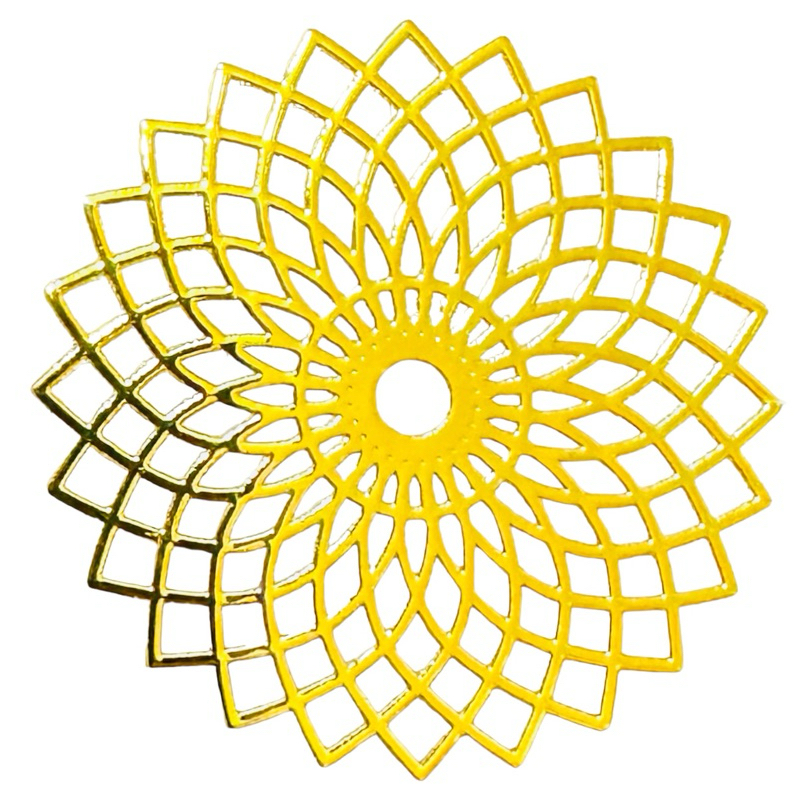 蓮花 3.5cm 神聖幾何金屬貼片 銅合金 能量符號 冥想 磁場 靈性提升轉化 奧剛 金字塔 材料 居家佈置