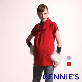 【Gennies 奇妮】010系列-過年春節孕婦上衣(T3416)孕婦裝 孕婦洋裝 孕婦穿搭 長袖上衣 長袖 哺乳衣 現