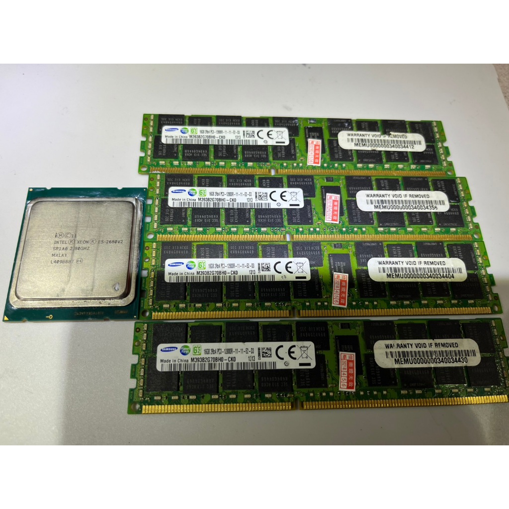 Xeon E5-2680V2 三星16GB DDR3共四條 64GB 半套洋垃圾模擬器多開x79x99通用 不拆售