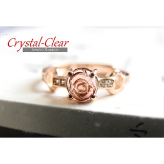 ☆Crystal-Clear☆ 925玫瑰金天然玫瑰花碧璽戒指3BS34
