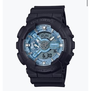 G-SHOCK CASIO 卡西歐 經典酷黑 獨特百搭 冰藍色錶盤 人氣雙顯 GA-110CD-1A2 51.2mm