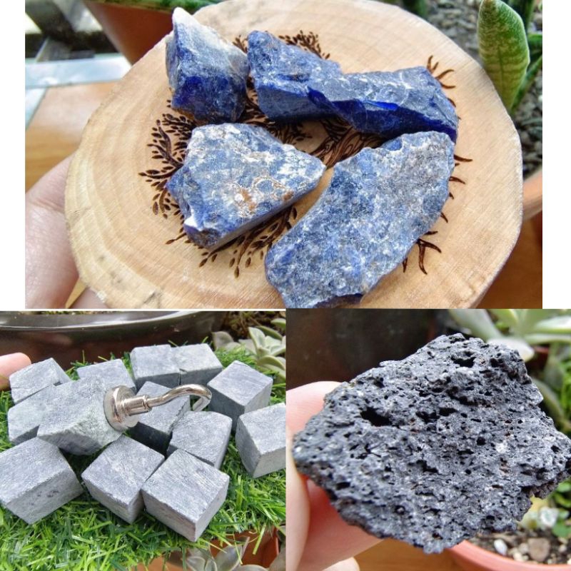 天然礦石-B 火山石 🪨 火山石原礦 藍紋石 💙 藥王石