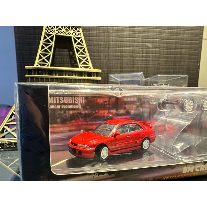 三菱EVO 2代紅色 可更換輪胎 1:64