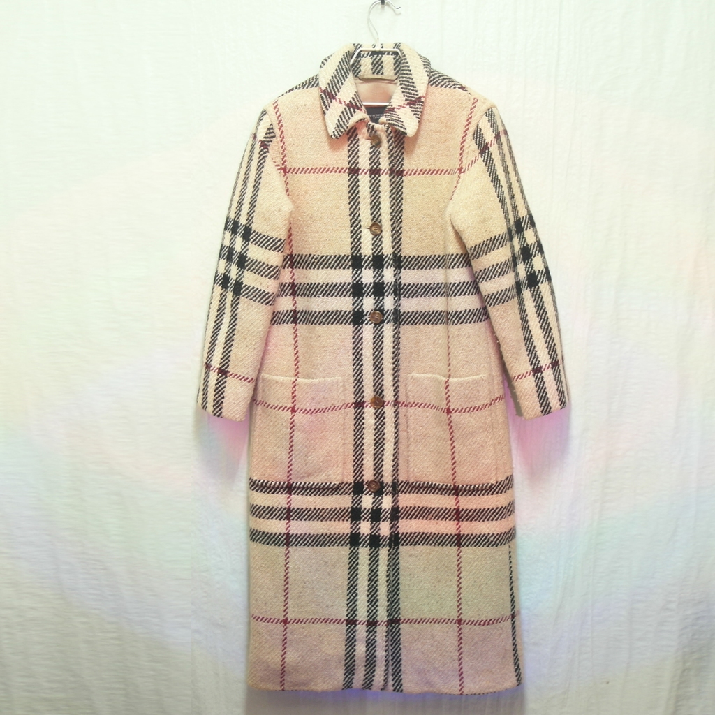 無活動🎊 Burberry 大衣 長大衣 夾克 外套 羊毛 經典格紋 極稀有 英國製 老品 復古 古著 Vintage