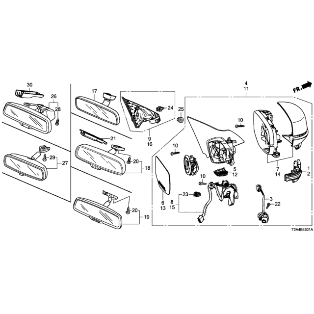 【明水自動車】 HONDA 原廠部品 ACCORD7 雅歌 2003-08 後視鏡 後照鏡 照後鏡