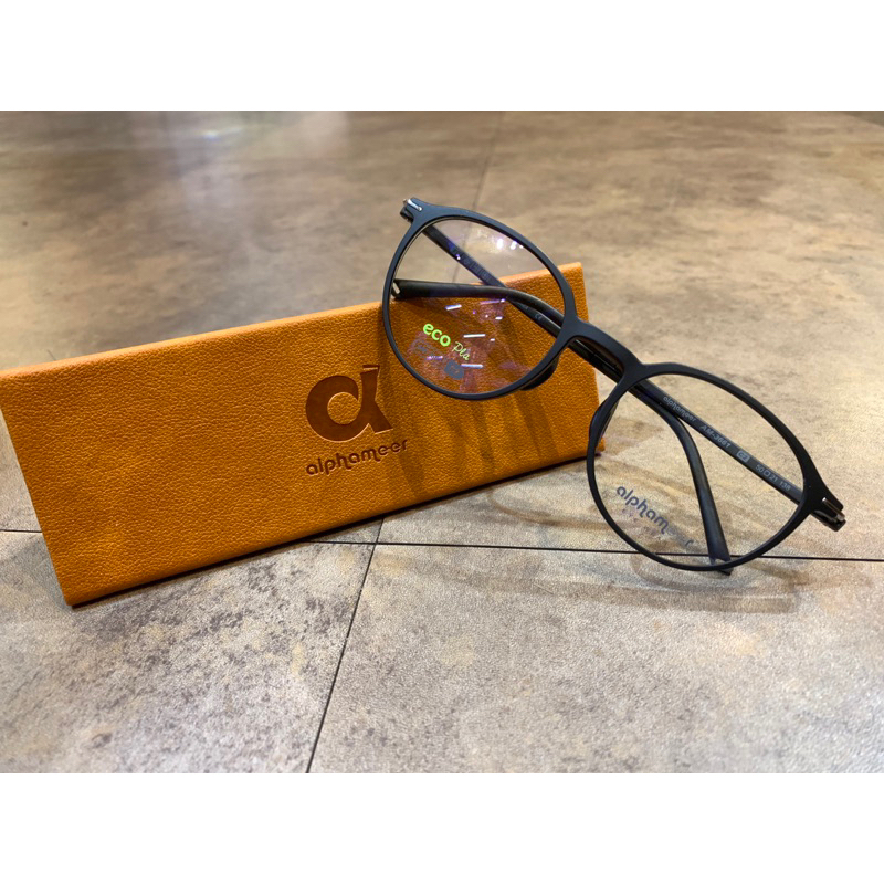 阿法眼鏡【檸檬眼鏡】AM3661 C2 塑鋼超輕 黑 復古圓弧 附原裝盒