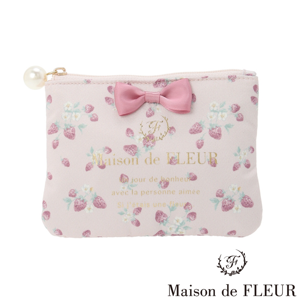 Maison de FLEUR 輕甜草莓系列印花方形手拿包(8A41FTJ0400)