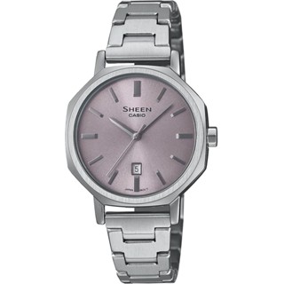 【CASIO】卡西歐 SHEEN 文青風格 八角形鍊帶女錶 新年禮物 SHE-4554D-8A 臺灣卡西歐保固一年