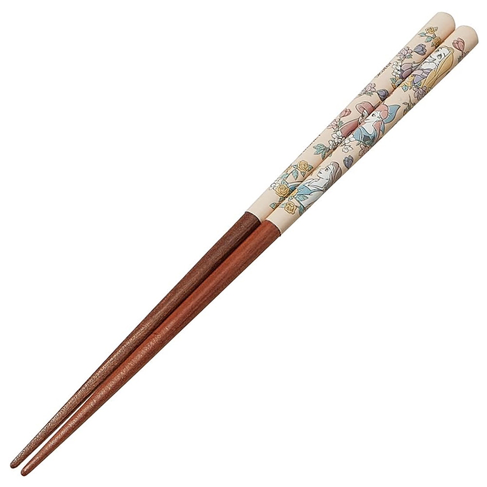 SKATER 迪士尼  天然木筷 環保筷 21cm 迪士尼公主 花朵 AT60677