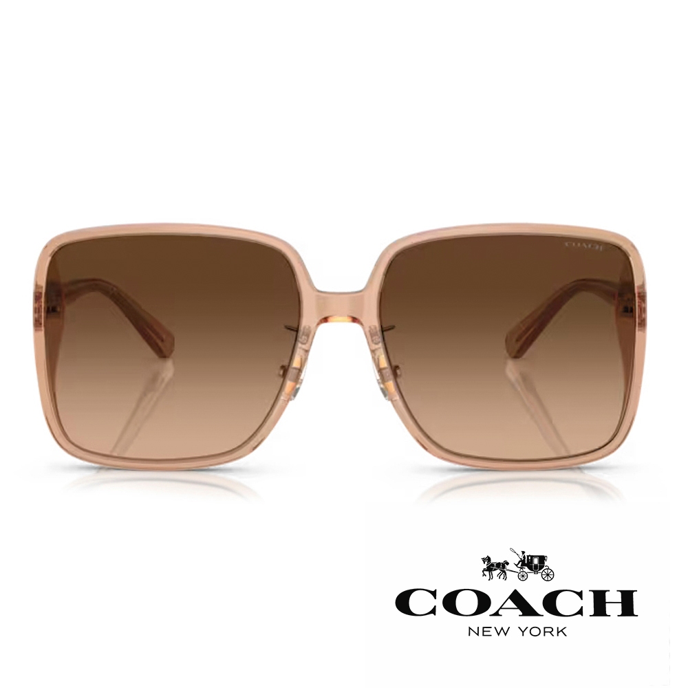 COACH 太陽眼鏡 HC8368D 556174 時尚復古大框膠框 - 金橘眼鏡